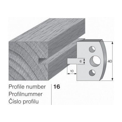 Nůž profilový č. 16 SP do frézovací hlavy 40 x 4 mm PILANA – Zboží Mobilmania