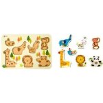 Teddies vkládačka/puzzle deskové obrysové zoo dřevo 30x21cm ve fólii – Sleviste.cz