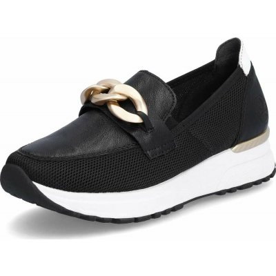 Rieker černé sportovní mokasíny s řetízkem N7458-00 – Hledejceny.cz