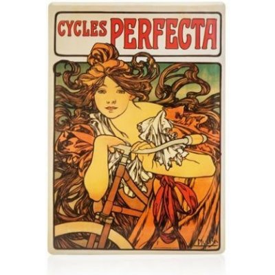 Cedule Alfons Mucha – Cycles Perfecta, 15 x 21 cm – Zbozi.Blesk.cz