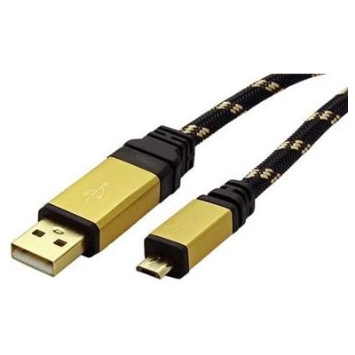 Roline 11.02.8826 Gold USB 2.0 kabel, USB A(M) - microUSB B(M), 1,8m – Hledejceny.cz