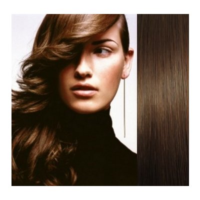Clip in vlasy 43cm 100% lidské REMY středně hnědá – Zboží Mobilmania