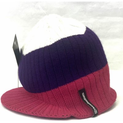 Horsefeathers Stripes zimní čepice White/Purple/Pink – Zboží Mobilmania