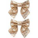 Atmosphera Dekorační mašle z polyesteru 16 x 14 cm 2 ks zlaté – Sleviste.cz