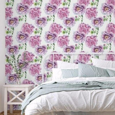 VaryPaper Pivoňka samolepicí Vintage růžová květinová tapeta 44,5cmx800cm Role Vinyl Paper – Zboží Dáma