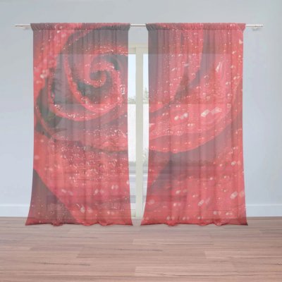 Záclony Květ růže: 2 ks - 150x250 cm - Sablio – Hledejceny.cz