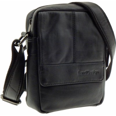 Sendi Design pánská kožená taška přes rameno Černá
