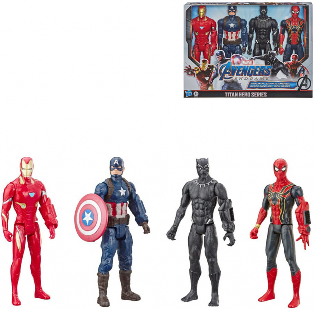 Hasbro Avengers Sada 4 Figurek Panter Iron Man Kapitan Amerika Spiderman