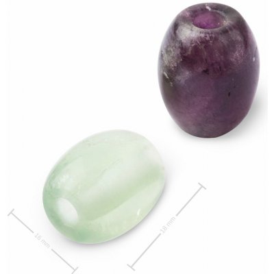Korálek soudek z minerálu Fluorit s velkým průtahem pro Macramé 18x16 mm - 1 ks – Hledejceny.cz