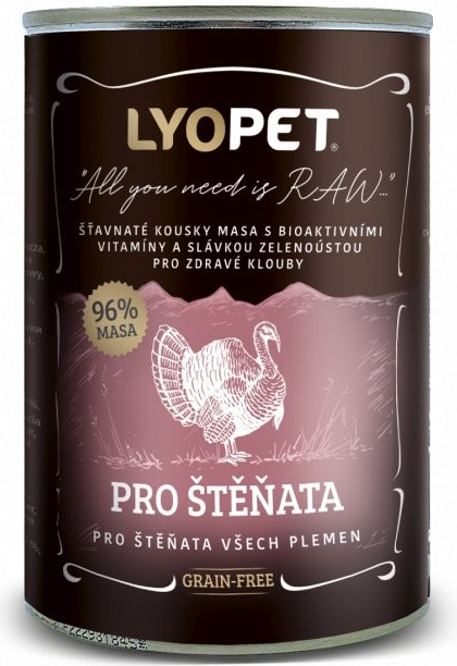 Lyopet Puppy 96% Krůtí maso 400 g