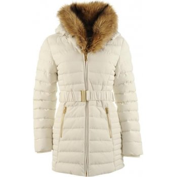 Golddigga Belted Bubble Jacket Ladies White