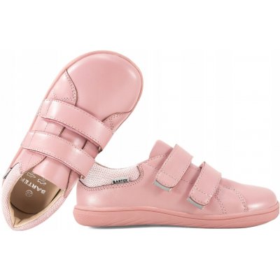 Bartek 8600358 barefoot dětské polobotky boty kůže suchý zip růžové – Zboží Dáma