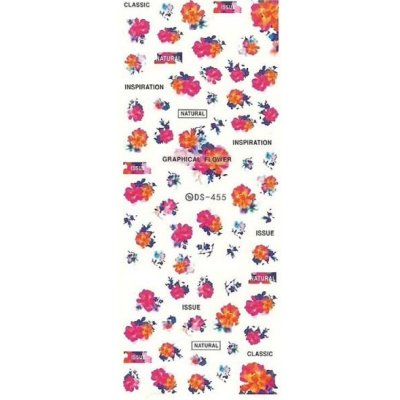 Vodolepky na zdobení nehtů Barevné květy DS-455 – Zboží Mobilmania