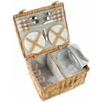 Arôme Piknikový koš pro 4 osoby Zelené pruhy, 48 x 33 x 25 cm – Zboží Dáma