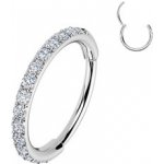 Šperky4U Ocelový piercing segment kruh se zirkony SG120-10 – Zboží Dáma