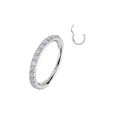 Šperky4U Ocelový piercing segment kruh se zirkony SG120-10 – Zboží Dáma