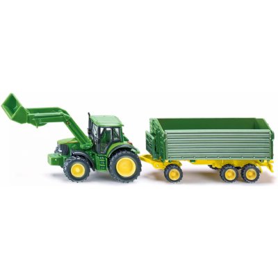 SIKU Farmer - John Deere s čelním nakladačem a přívěsem, měřítko 1:87