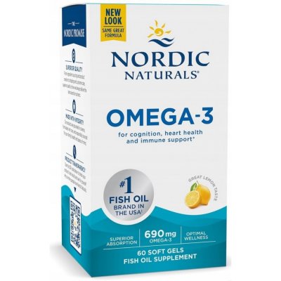 Nordic Naturals Omega-3 690 mg 60 kapslí v rybí želatině – Hledejceny.cz