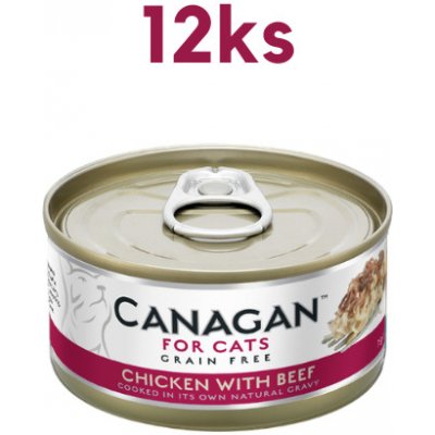 Canagan Cat Kuře s hovězím 12 x 75 g
