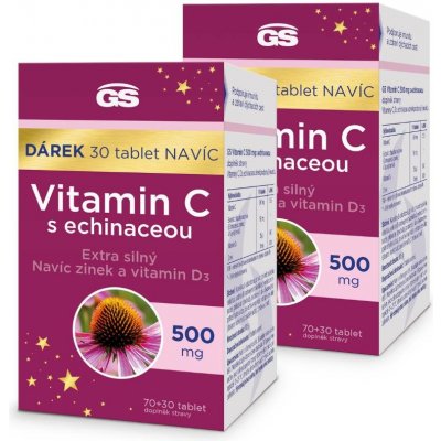 GS Vitamin C500 s echinaceou, 2 x 70+30 tablet dárkové balení 2023