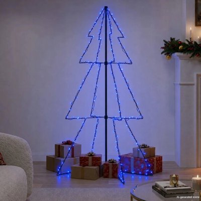 vidaXL Vánoční stromek kužel 200 LED světel dovnitř i ven 98 x 150 cm – Hledejceny.cz