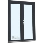 Kömmerling balkonové dveře 70 AD O+OS klapačka levé antracit/antracit 120 x 200 cm oboustranná klika + FAB + hliníkový práh – Hledejceny.cz