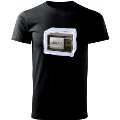LED TV Hana-creative Klasické pánské triko černá – Zboží Mobilmania
