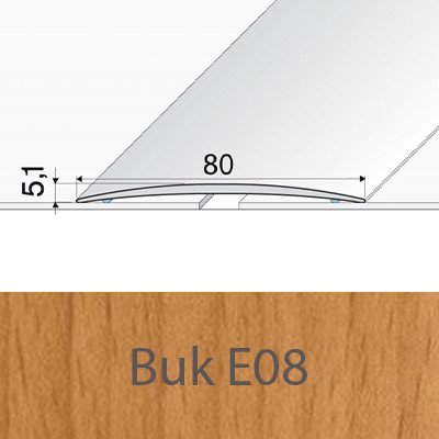Profil Team Přechodový profil buk E08 80mm 1 m – Zboží Mobilmania
