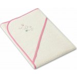 Veba LOTA osuška s kapucí jasmínová s výšivkou Králíček ušáček růžová lemovka 75x75 cm – Hledejceny.cz