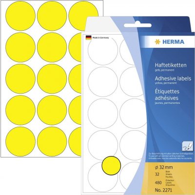 Herma 2271 popisovače etiket Ø 32 mm žlutá 480 ks trvalé papír – Zbozi.Blesk.cz