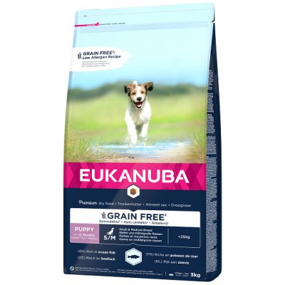 Eukanuba Dog Puppy&Junior Small & Medium Grain Free 3 kg – Zboží Mobilmania