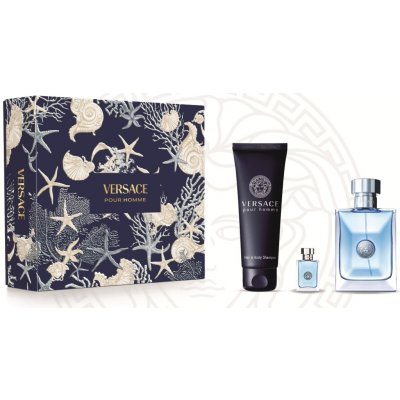 Versace Pour Homme Versace Pour Homme toaletní voda 100 ml + parfémovaný sprchový gel 150 ml + toaletní voda 5 ml – Zboží Dáma