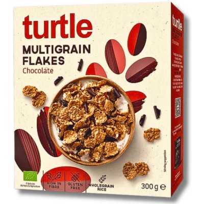 Turtle Bio Cereálie Multigrain Flakes Chocolate 300 g – Zboží Dáma
