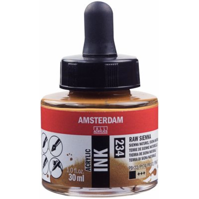 Amsterdam Acrylic Ink 234 Raw Sienna 30 ml – Zboží Dáma