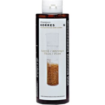Korres Shampoo Rice Proteins pro jemné vlasy s rýžovými proteiny a lípou 250 ml