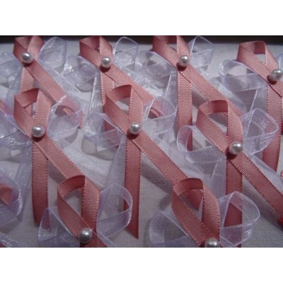 Vývazek s perličkou - monofil / starorůžová 625 – Zboží Dáma