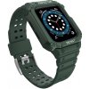 Obal a kryt k chytrým hodinkám Hurtel Ochranný řemínek s pouzdrem pro Apple Watch 7 / 6 / 5 / 4 / 3 / 2 / SE (41 / 40 / 38 mm) pancéřový kryt hodinek zelený 5907769311871