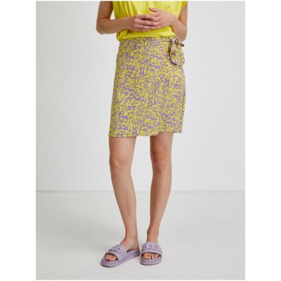 Noisy May Clara vzorovaná zavinovací sukně fialovo-žlutá