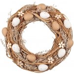 Velikonoční věnec 29 cm, hnědobílý – Zbozi.Blesk.cz