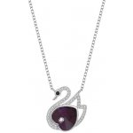 Grace Silver Jewellery Stříbrný Swarovski elements alexa labuť NH-043/3 Violet – Hledejceny.cz