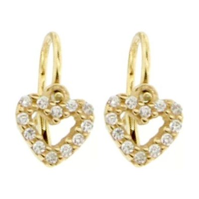 Zlatnictví U Kostela dětské zlaté náušnice srdíčka 239100517B – Zboží Dáma