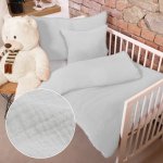 Biante dětské mušelínové povlečení nature MSN-057 bledě šedé 90 x 120 cm 40 x 60 cm – Zboží Dáma