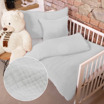 Biante dětské mušelínové povlečení nature MSN-057 bledě šedé 90 x 120 cm 40 x 60 cm – Zboží Dáma