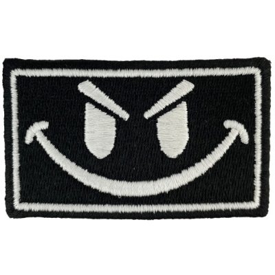 Nažehlovací nášivka Škodolibý smajlík svítící ve tmě 7,4 x 4,4 cm – Zboží Dáma