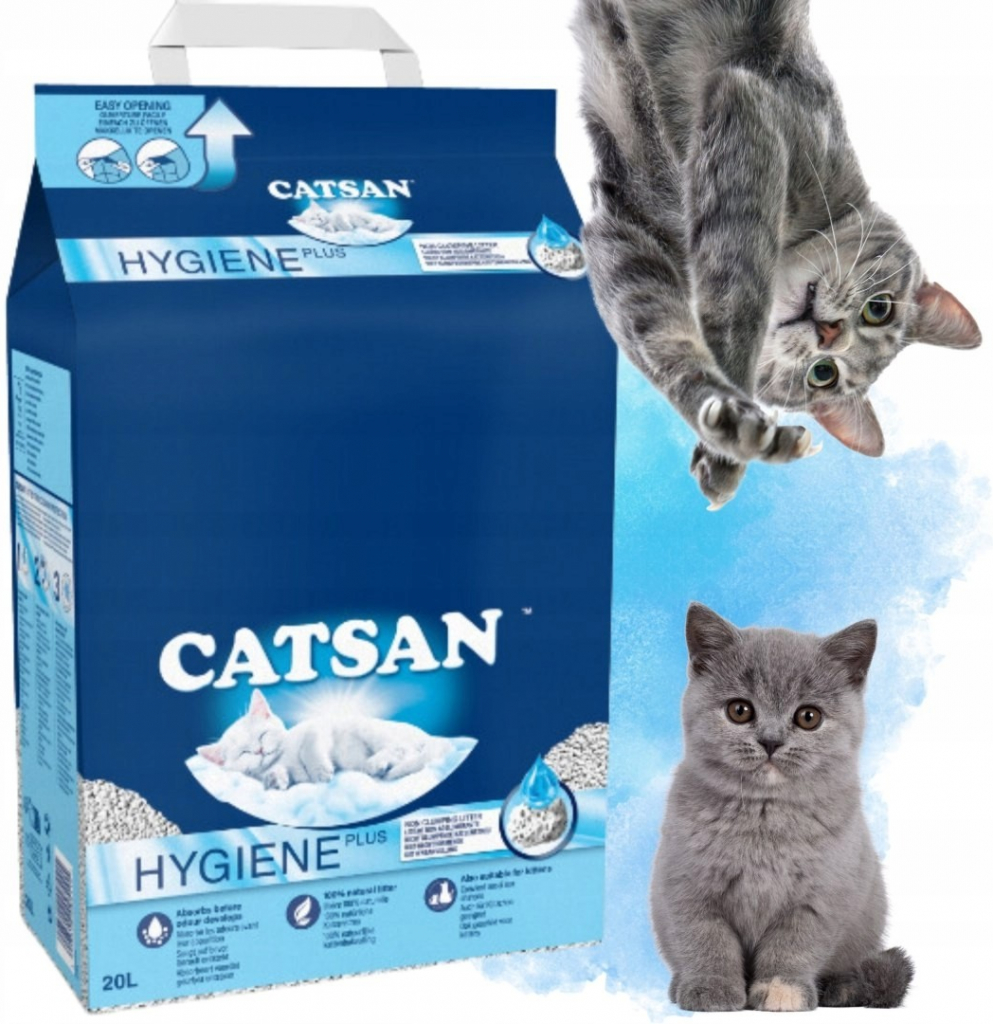 CATSAN Hygiene Plus přírodní pro kočky 20 l