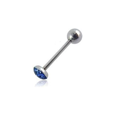 Šperky4U piercing do jazyka s krystaly PJ01013-B