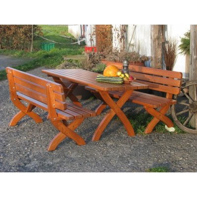 ROJAPLAST Zahradní stůl dřevěný STRONG MASIV - 160 x 70 x 68 cm – Zbozi.Blesk.cz