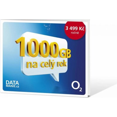 O2 datová SIM karta 1000 GB PŘEDPLACENÁ – Sleviste.cz