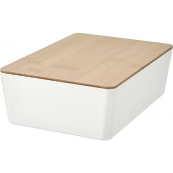Ikea krabice s víkem Kuggis 18 x 26 x 8 cm bílý bambus