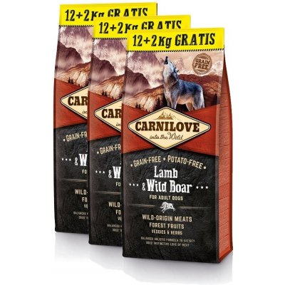 Carnilove Lamb & Wild Boar for Adult Dogs 3 x 12 kg
